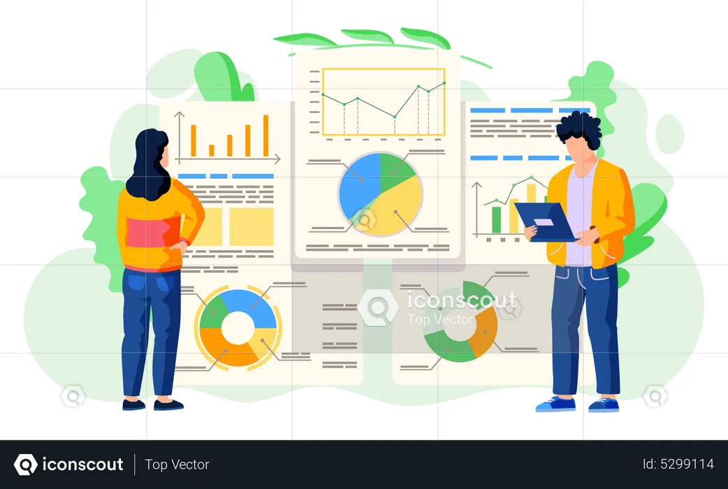 Business people doing analysis  Illustration