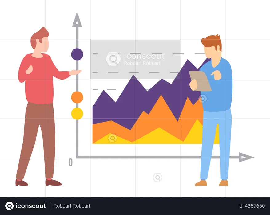 Business people doing analytics presentation  Illustration