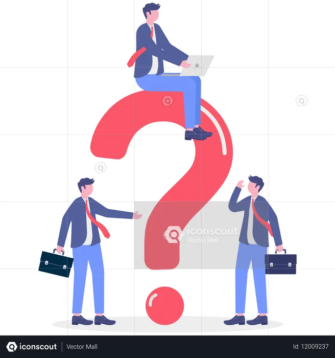 비즈니스 브레인스토밍을 하는 사업가들  일러스트레이션