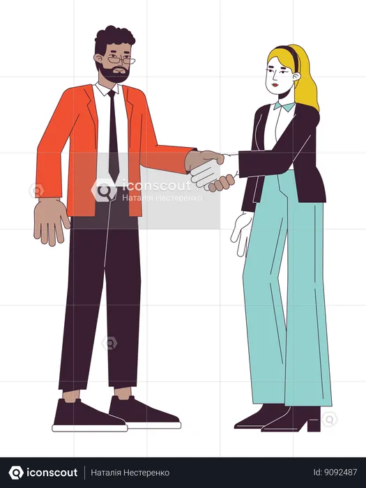 Business people doing business deal  Illustration