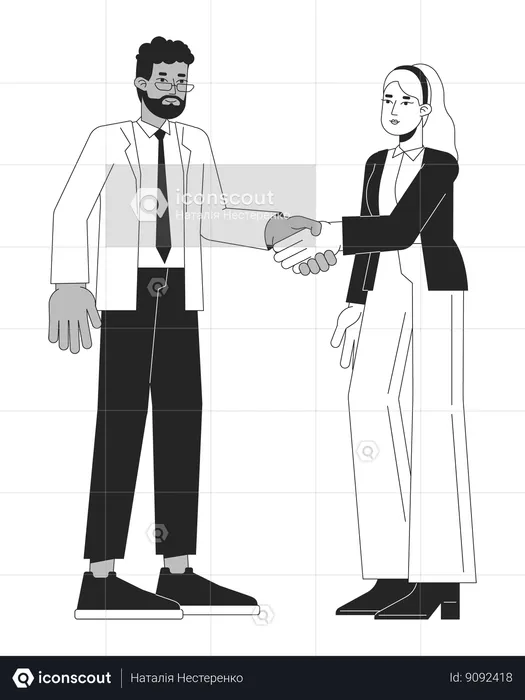 Business people doing business deal  Illustration