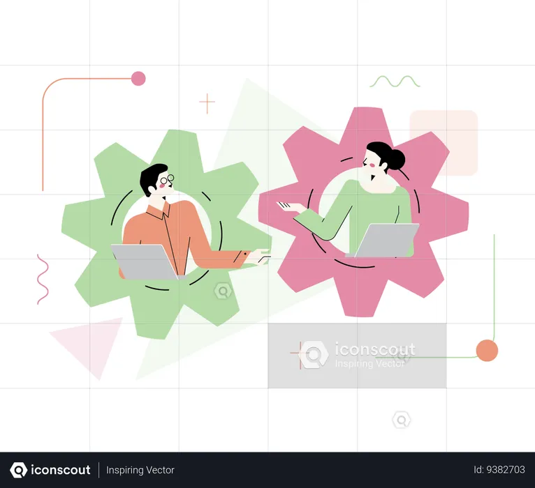 Business people doing Collaboration and teamwork  Illustration