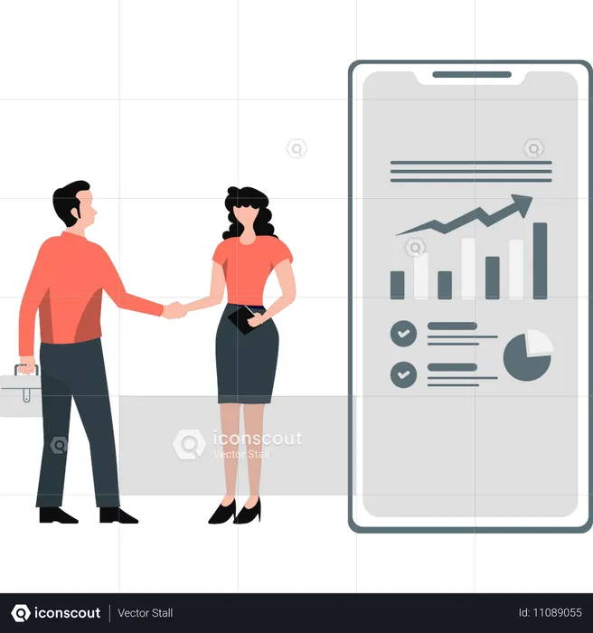 Business people doing business contract  Illustration