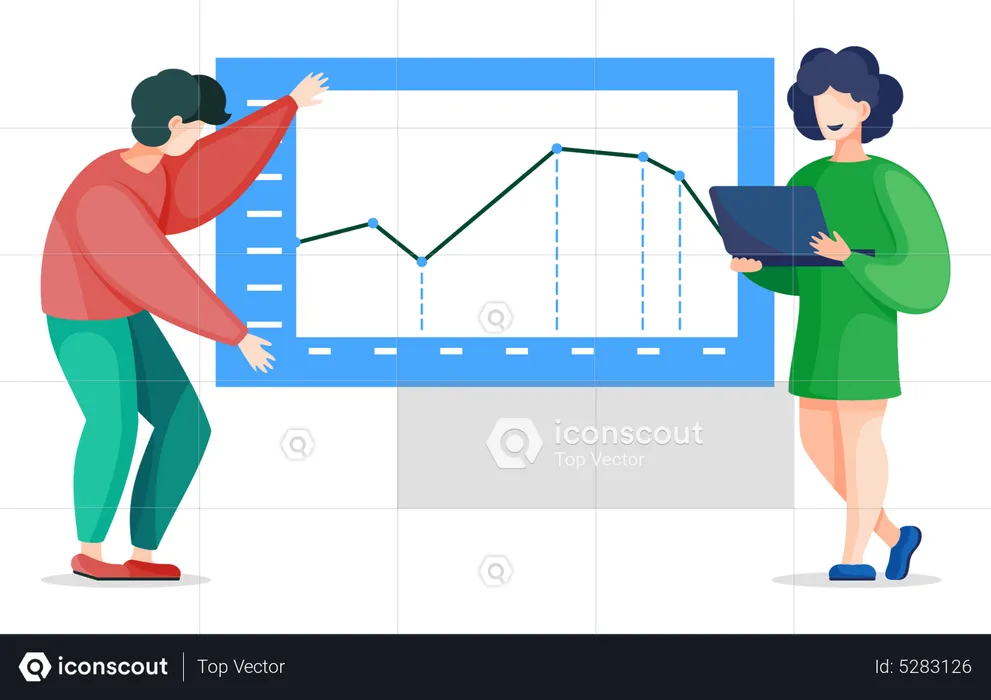 Business people doing data analysis  Illustration