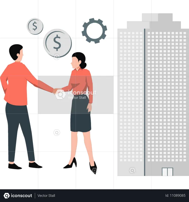 Business people doing business deal  Illustration