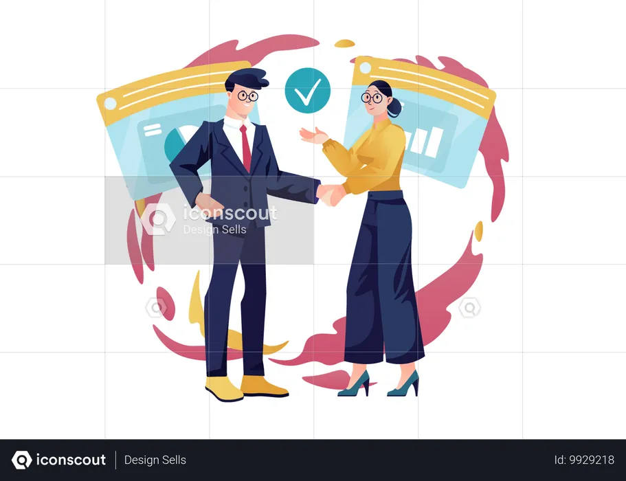 Business people doing business deal  Illustration