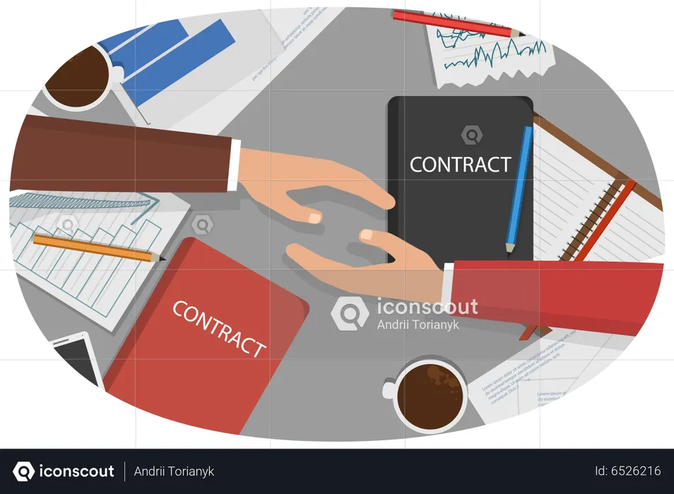 Business people doing business deal  Illustration