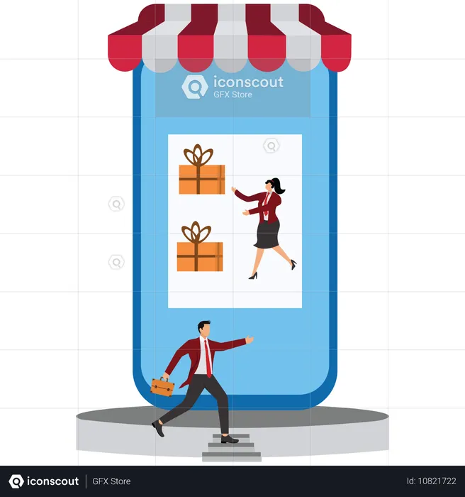 Business people doing discount shopping  Illustration