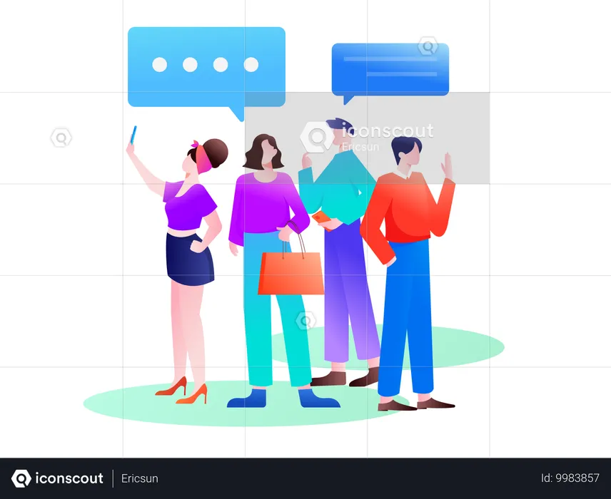 Business people doing business discussion  Illustration