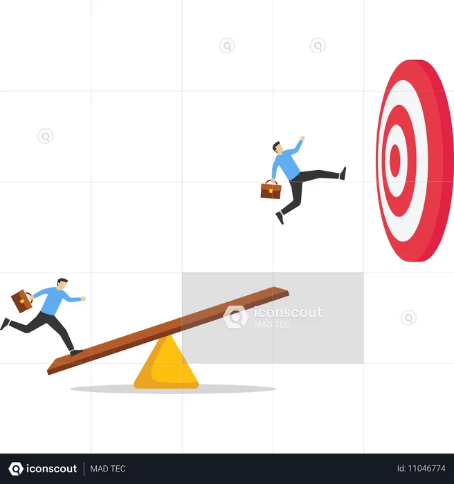 Business people doing effective teamwork  Illustration