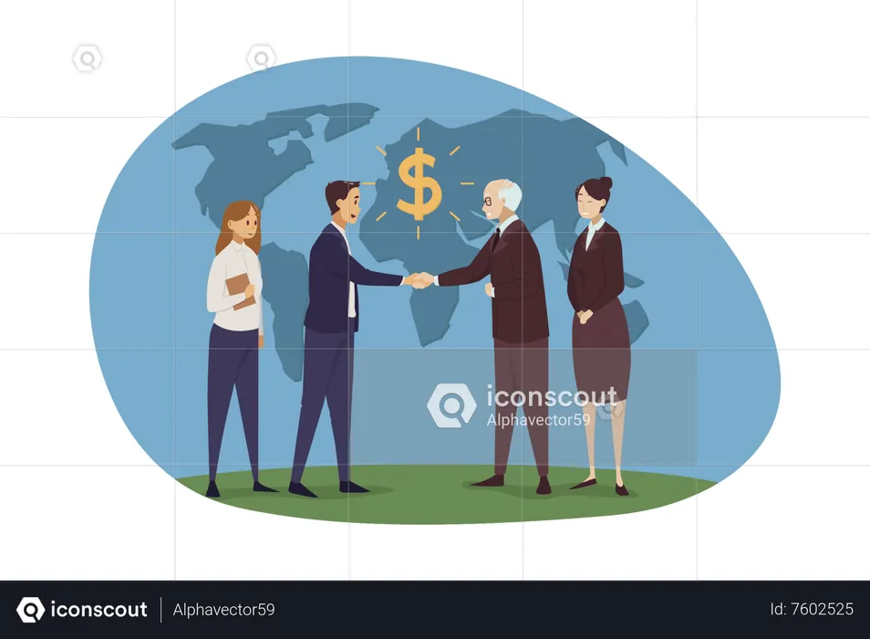 Business people doing financial deal  Illustration