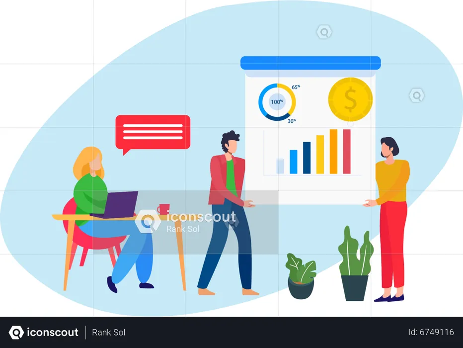 Business people doing Financial meeting  Illustration