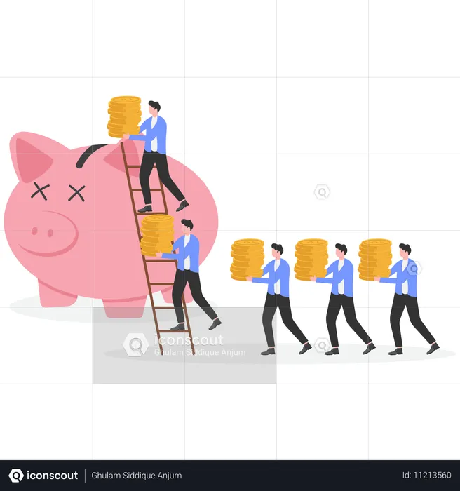 Business people doing financial saving  Illustration