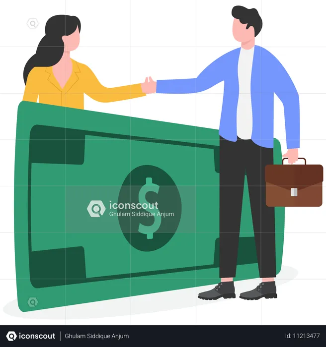 Business people doing financial transaction  Illustration