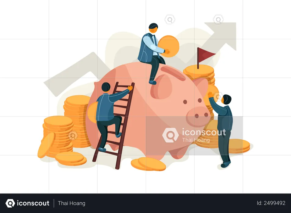 Business people doing future savings  Illustration