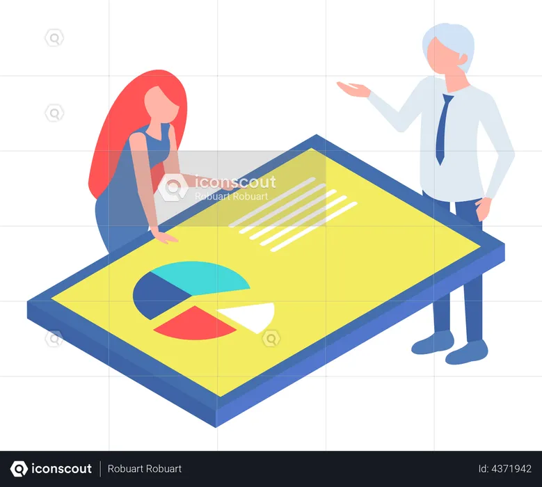 Business people doing marketing analysis  Illustration