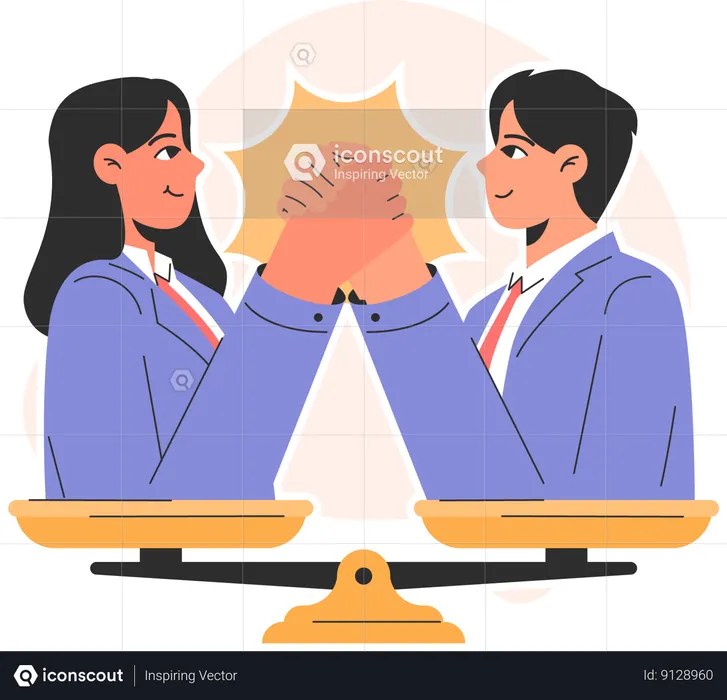 Business People doing mutual agreement  Illustration