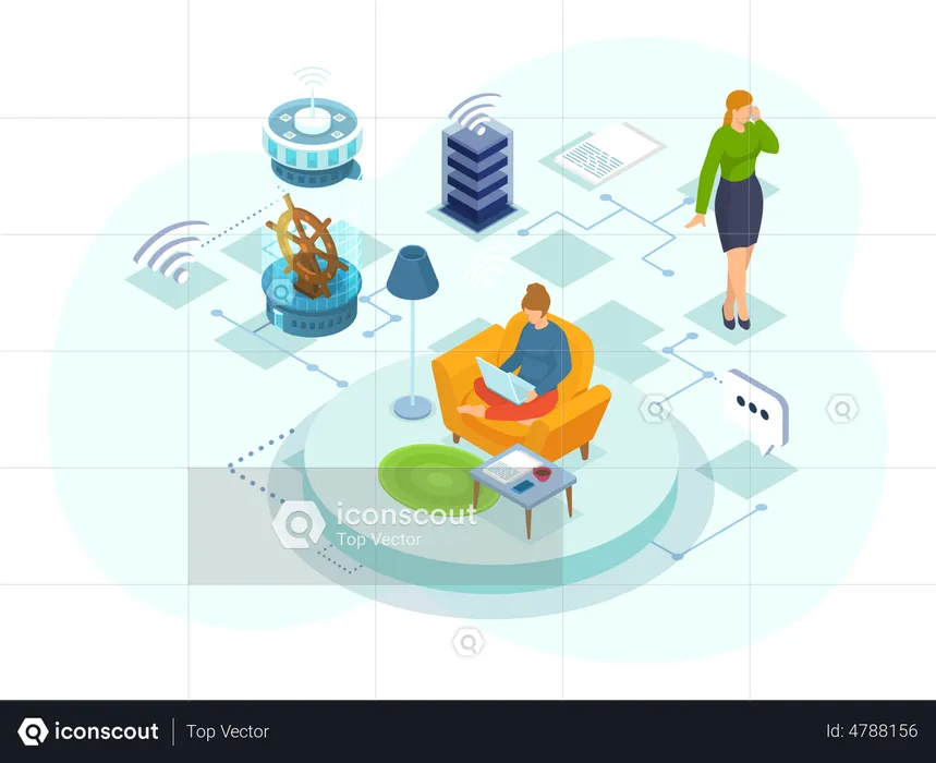 Business people doing online meeting  Illustration