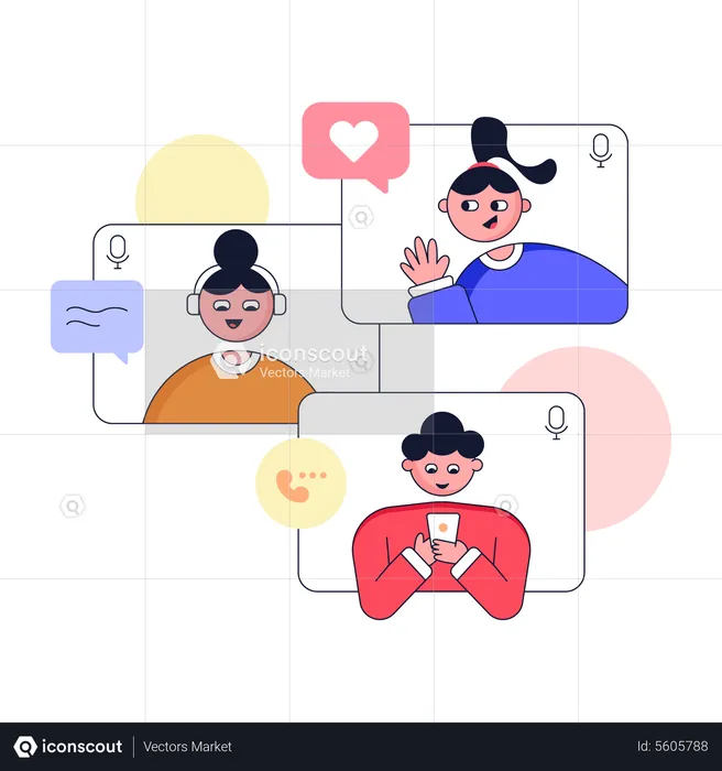 Business people doing online meeting  Illustration