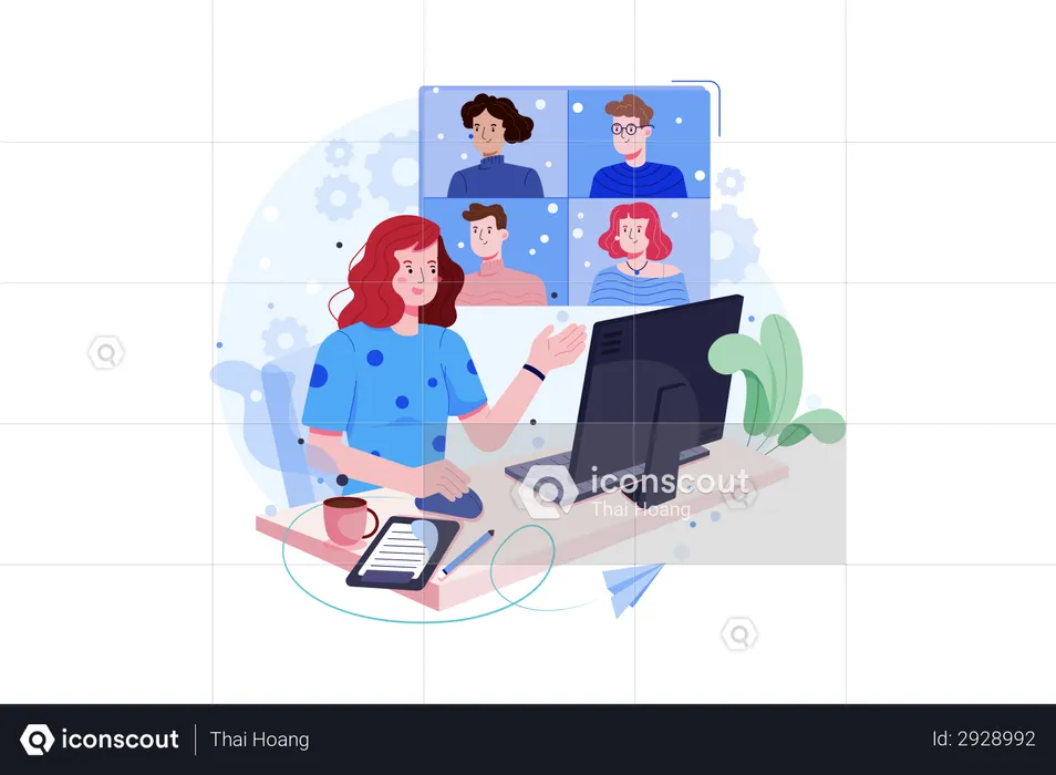 Business people doing online meeting  Illustration