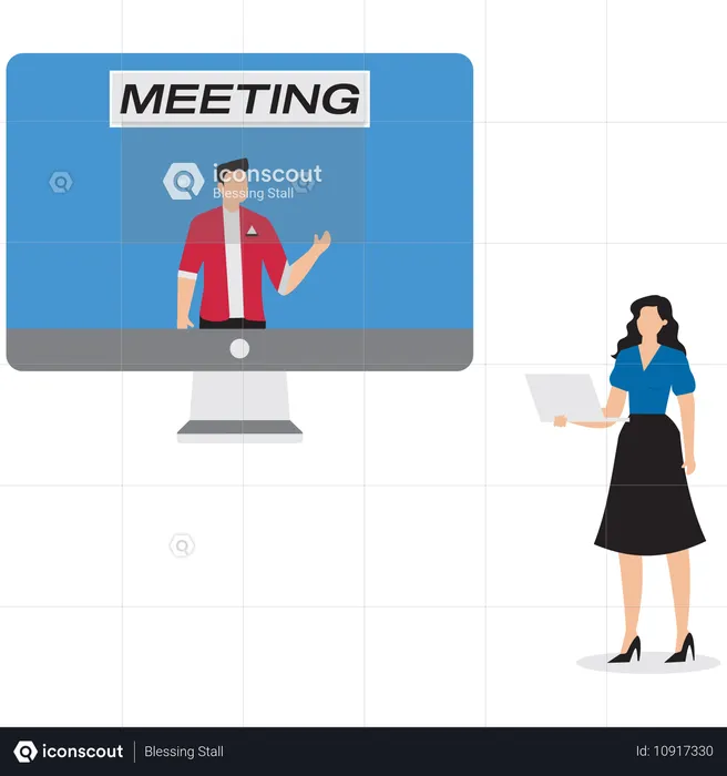 Business people doing online meeting  Illustration