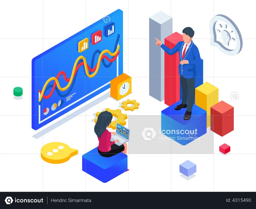 Business people doing business report consulting  Illustration