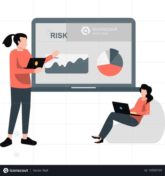 Business people doing risk analysis  Illustration