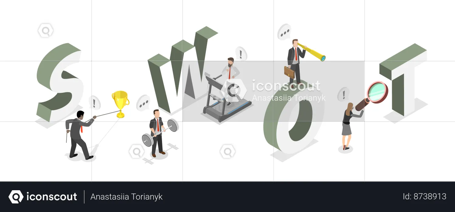 Business people doing SWOT Analysis  Illustration