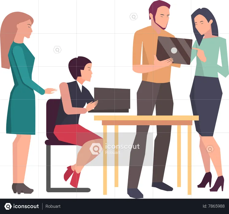 Business people doing team discussion  Illustration