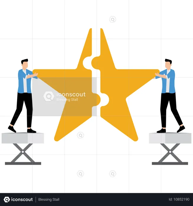팀워크를 하는 사업가들  일러스트레이션