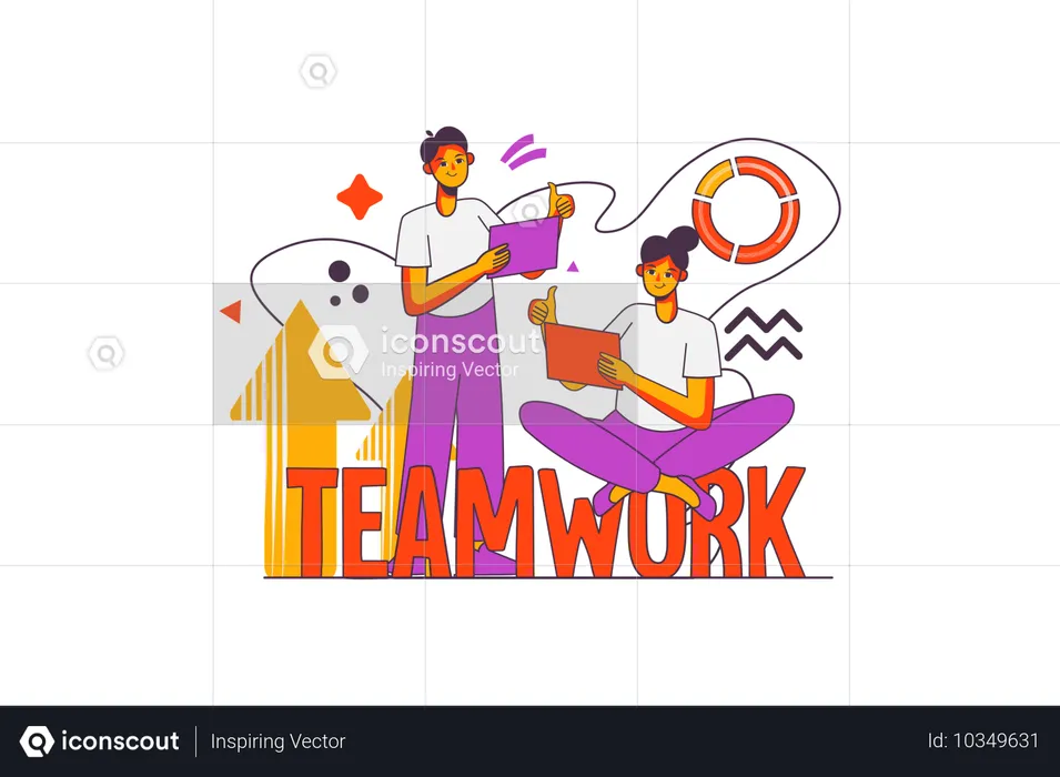 Business people doing teamwork  Illustration