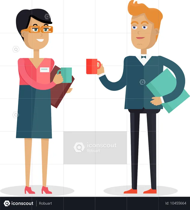 Business People enjoying Coffee Break  Illustration