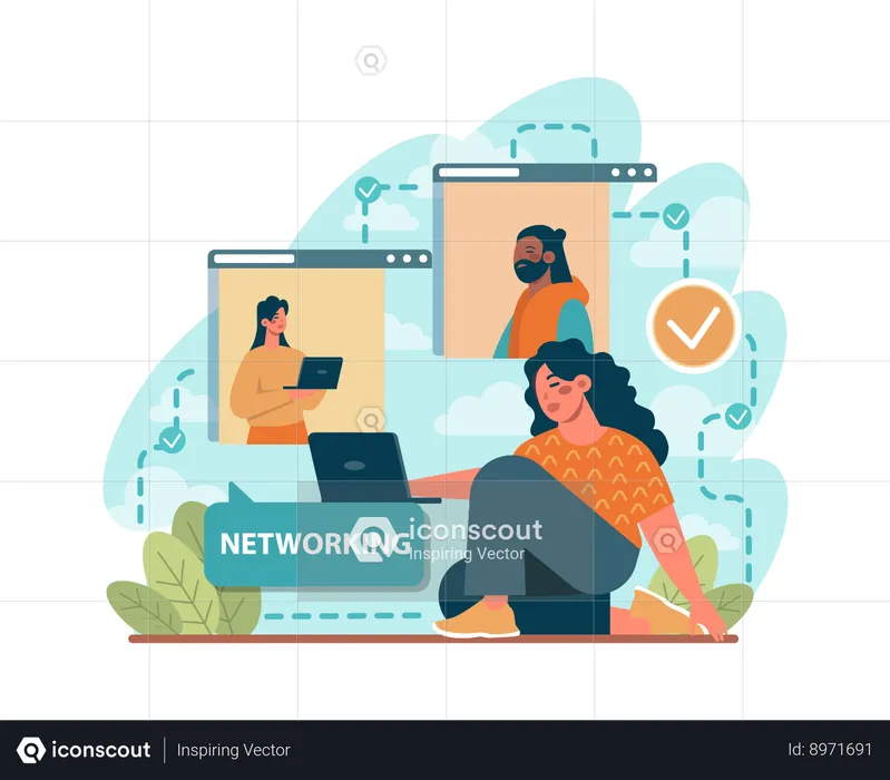 Business people establishment network  Illustration