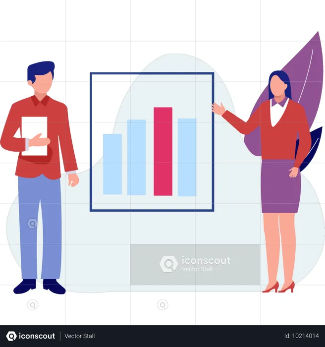 Business people explaining business graph  Illustration