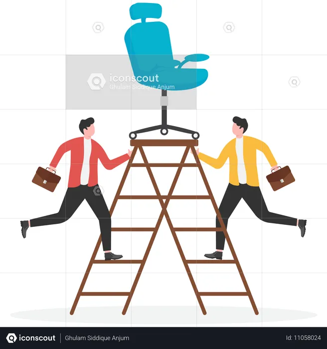 Business people facing competition for vacancies  Illustration