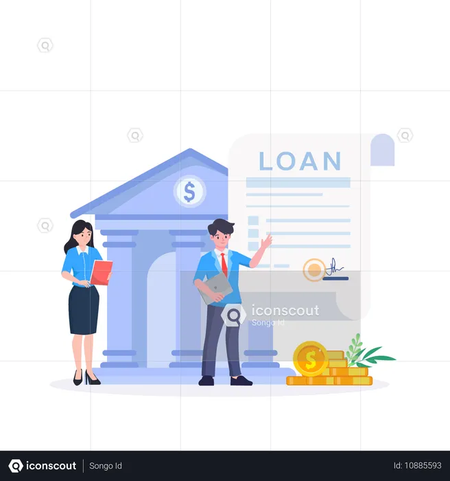 Business people finalizing business deal  Illustration