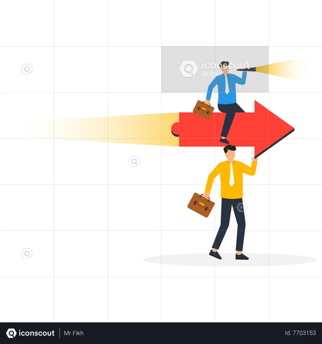 Business people find growth strategy  Illustration