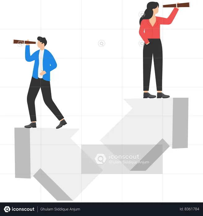 Business people find opportunity for growth  Illustration