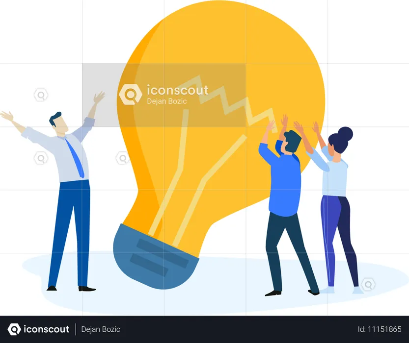 Business people finding idea  Illustration