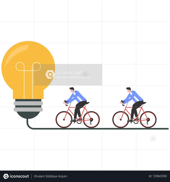 Business people Generating power  Illustration