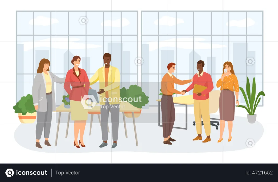 Business people getting promoted at office  Illustration