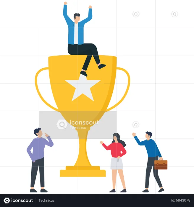 Business people getting success  Illustration