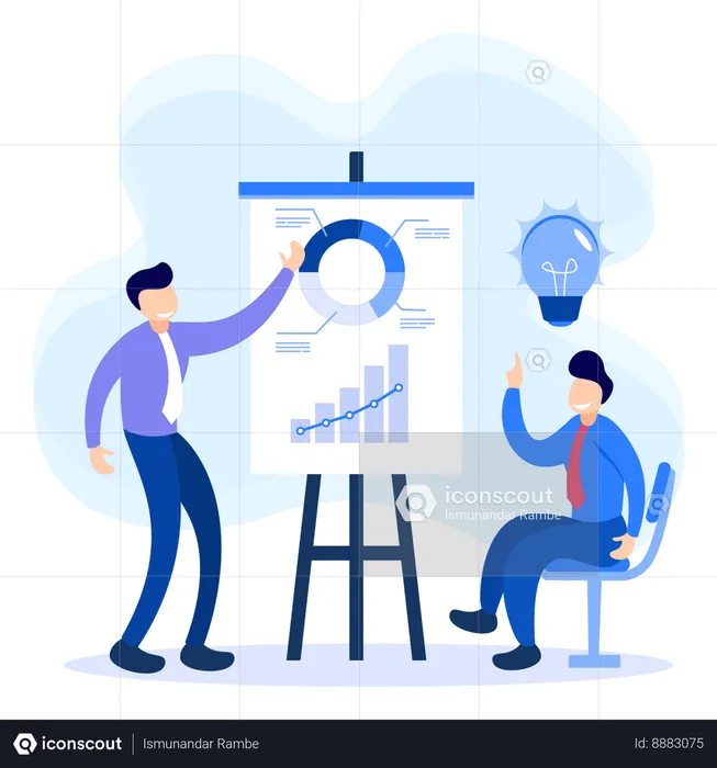 Business People Giving Business Presentation  Illustration