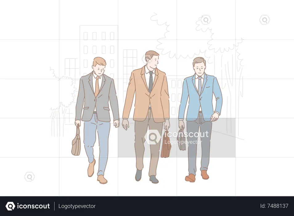 Business people going office  Illustration