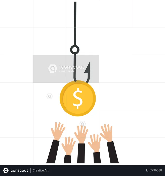 Business people grab a Dollar coin  Illustration