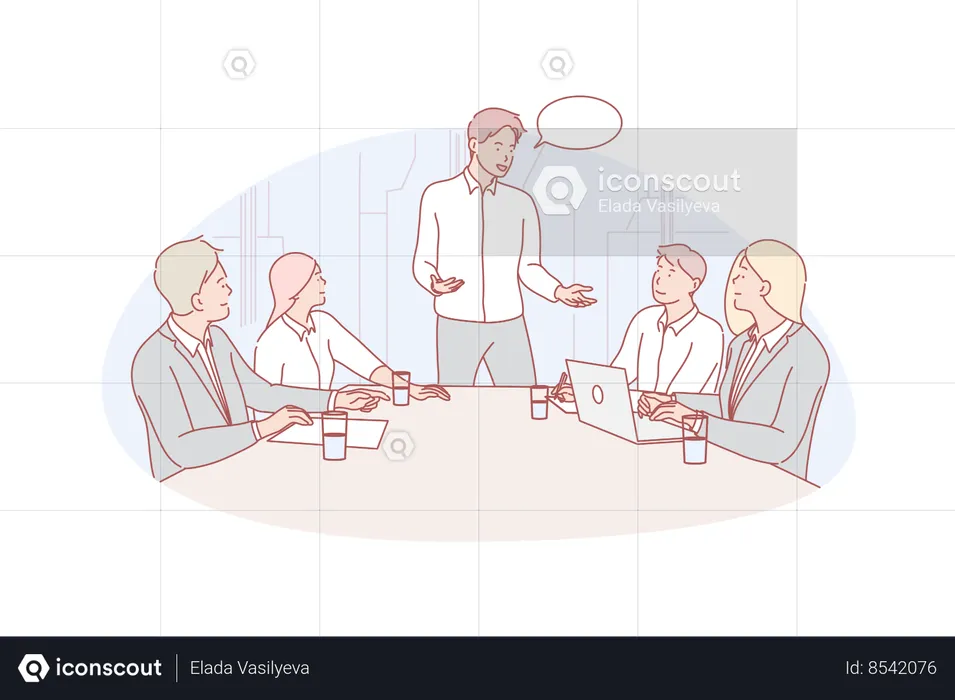 Business people have meeting in office  Illustration