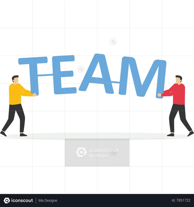 Business people holding team with connection  Illustration