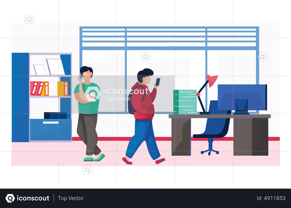 Business People in office  Illustration