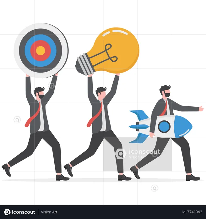 Business people launching new idea of business success  Illustration