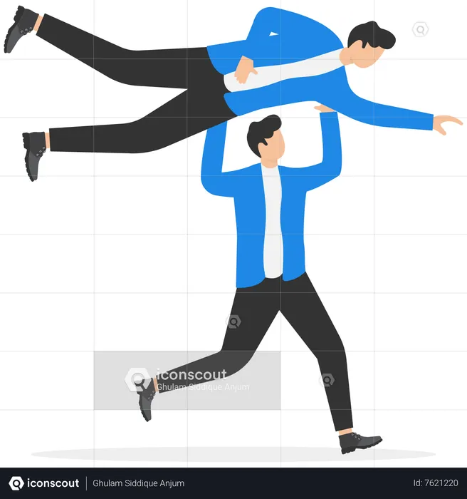 Business people lifting colleague  Illustration